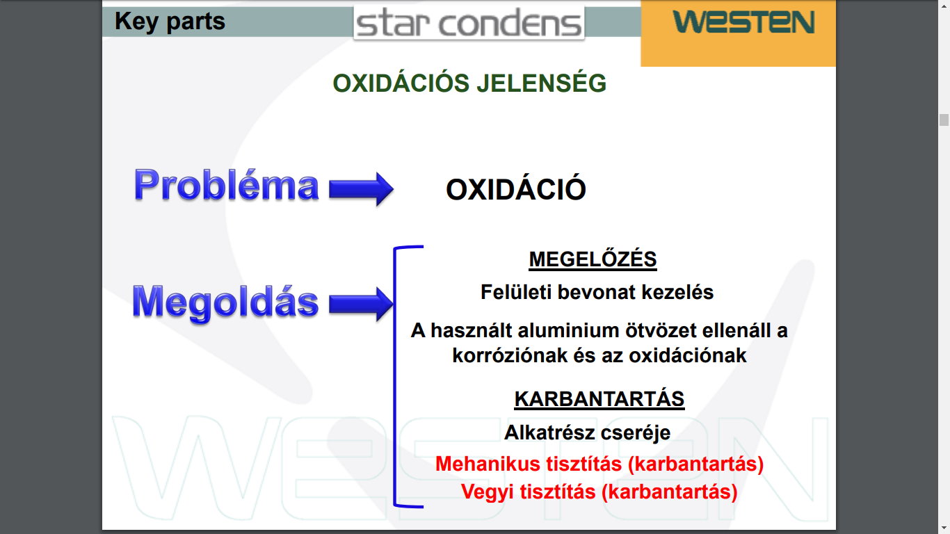 Westen Star dugulás - oxidációs jelenség